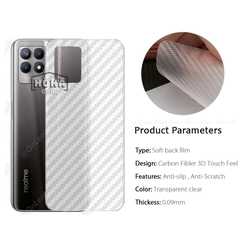 Promo Garskin Carbon REALME 8i 9 Pro 9 Pro+ Anti Gores pelindung body belakang handphone anti jamur