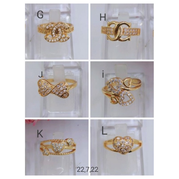 Rsdrj76. Cincin xuping wanita lapis emas dgn mata zircon