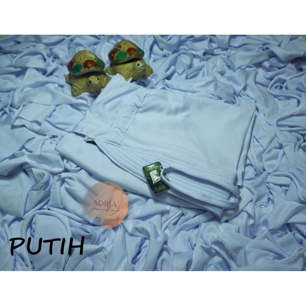 Jilbab Instan Jersey / Jilbab Serut Jersey Adiba / Grosir Kerudung Murah-PUTIH