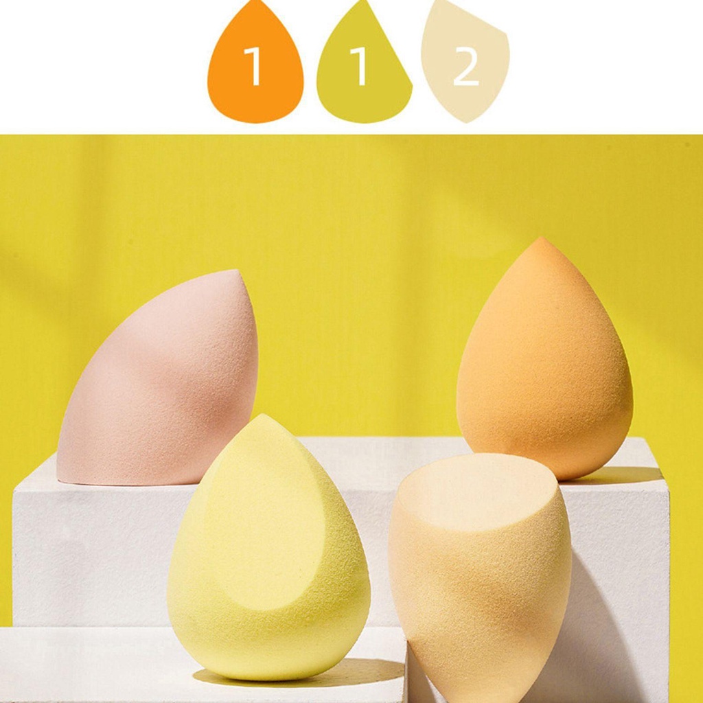 R-flower 3Pcs/Box Spons Makeup Blender Alat Kosmetik Make Up Multi Shapes Foundation Blending Sponge