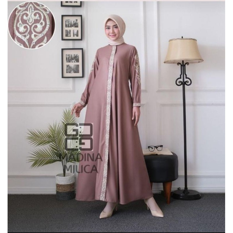 [BZ](TERBARU)GAMIS BORDIR MADINA ZETTA(M,L,XL)