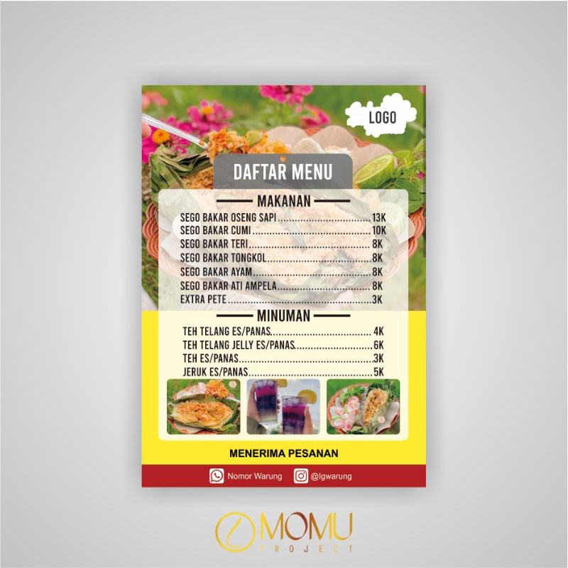 Jasa desain Menu makanan