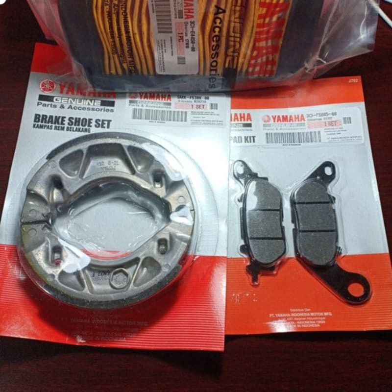paket kampas rem depan belakang Vixion old bonus filter udara Vixion old
