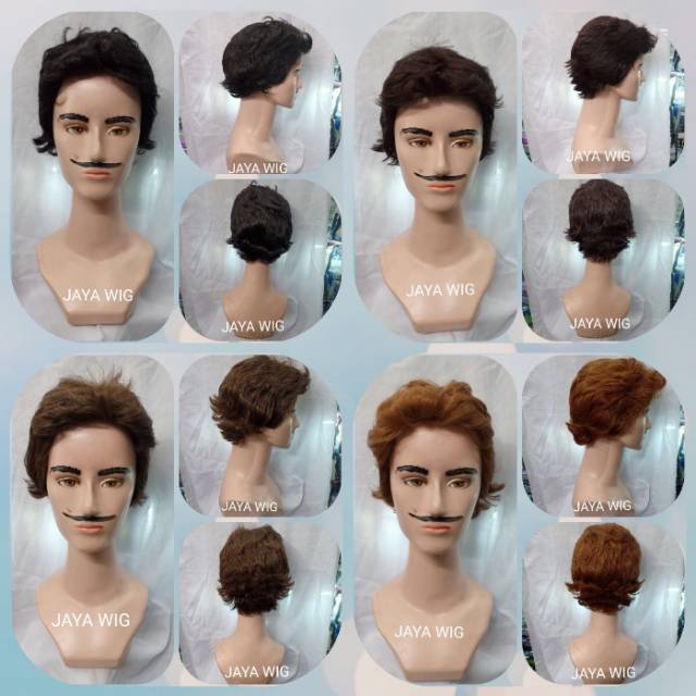 Wig Pendek Pria Rambut Palsu Laki Laki Model Korea Style