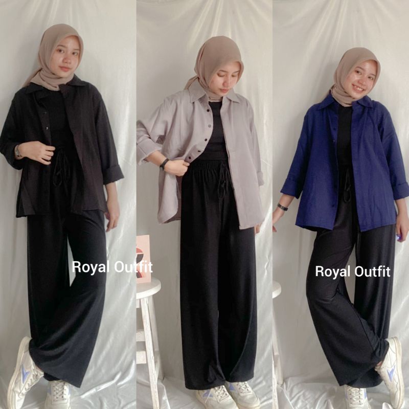 Kemeja Wanita Kimi Import Bahan Moscrepe Import Lembut dan Stretch Termurah Premium By Royaloutfit-7