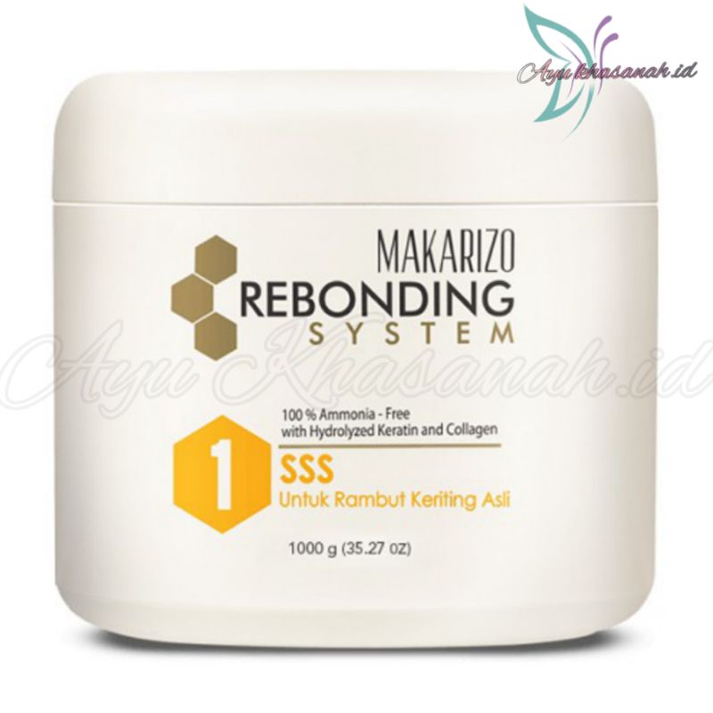 Makarizo Rebonding System SSS Step 1 1000gr - Pelurusan Rambut Keriting Asli