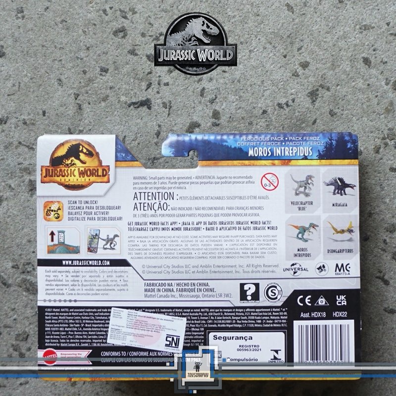 Jurassic World Ferocious Pack Moros Intrepidus Figure AR Scan Dinosaur