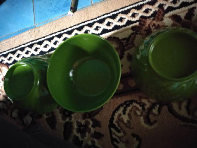 3 Pcs Mangkok Melamin Unika - M9070 Hijau (uk.besar)