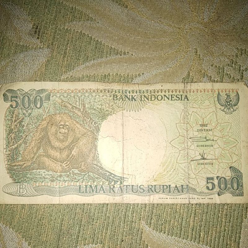 uang kertas Rp. 500,- tahun 1992