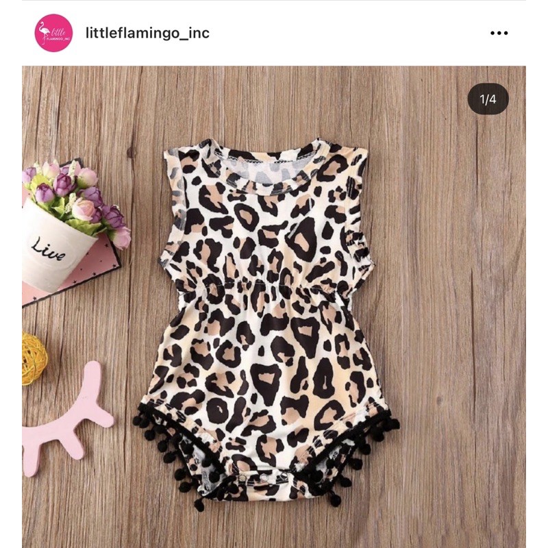 Littleflamingo jumper motif leopard untuk anak perempuan