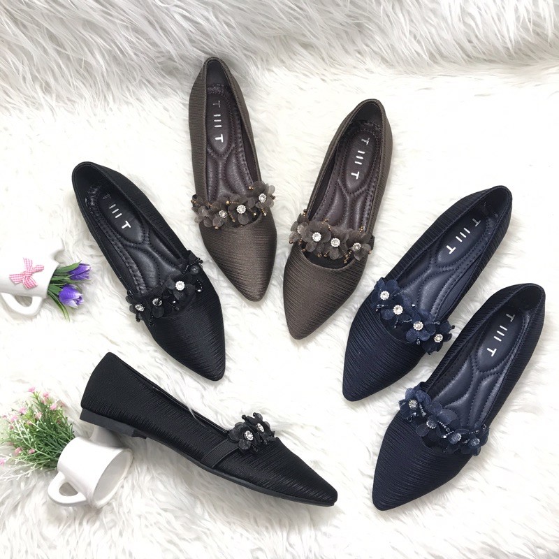 @HL_shoesimport TMT Flat Shoes Bunga 1102 / Sepatu Wanita Kuliah Kerja Import