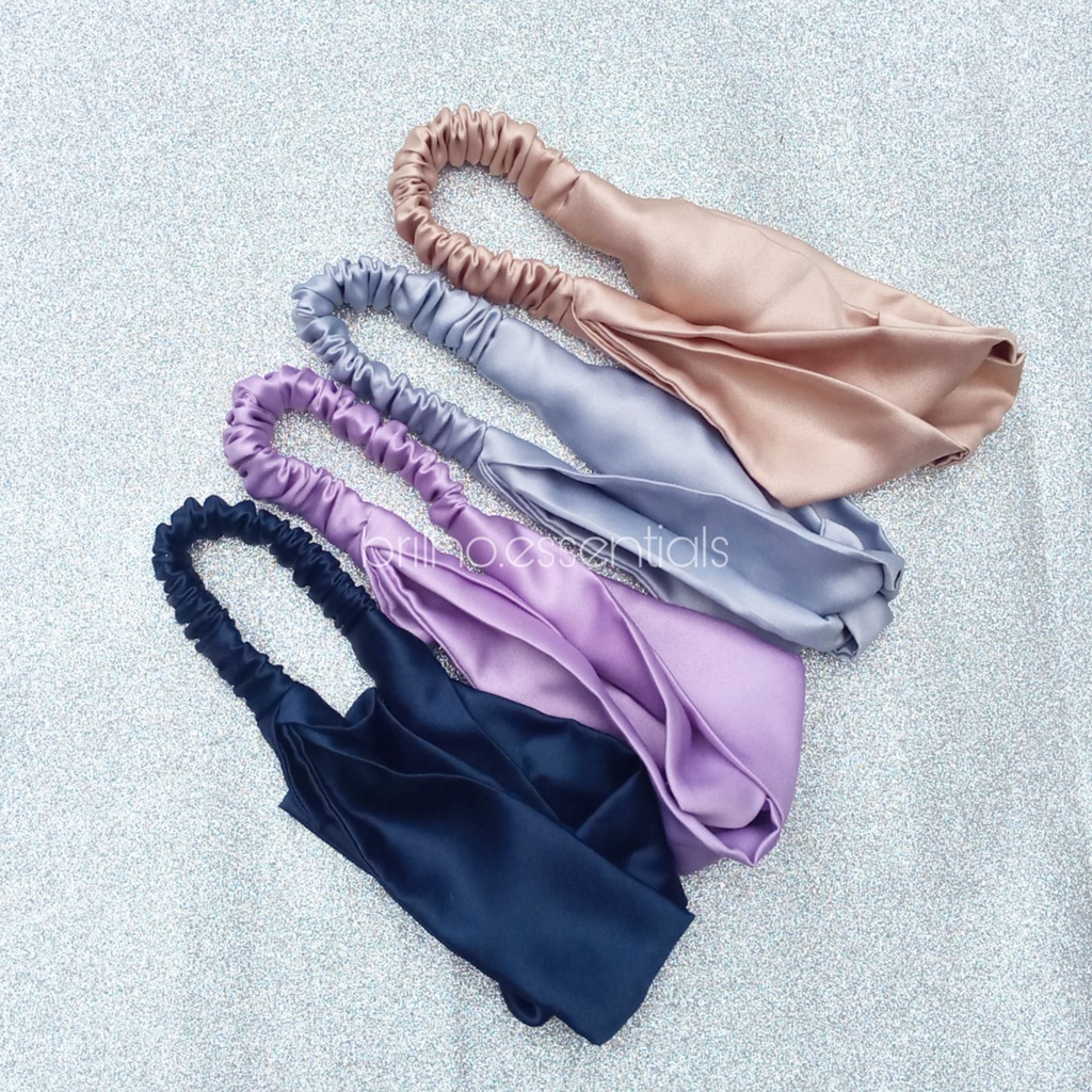 TWISTED HEADBAND BANDANA KARET FULLROUND KAIN SATIN VELVET
