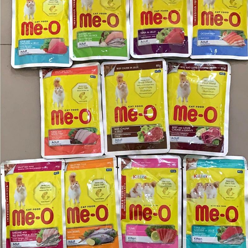 Meo me o me-o 80gr pouch makanan kucing cat food 80 gr