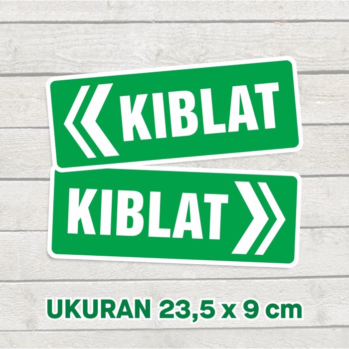 

Sticker Penunjuk Arah Kiblat Stiker Sign Masjid Mushola 23,5 x 9 cm