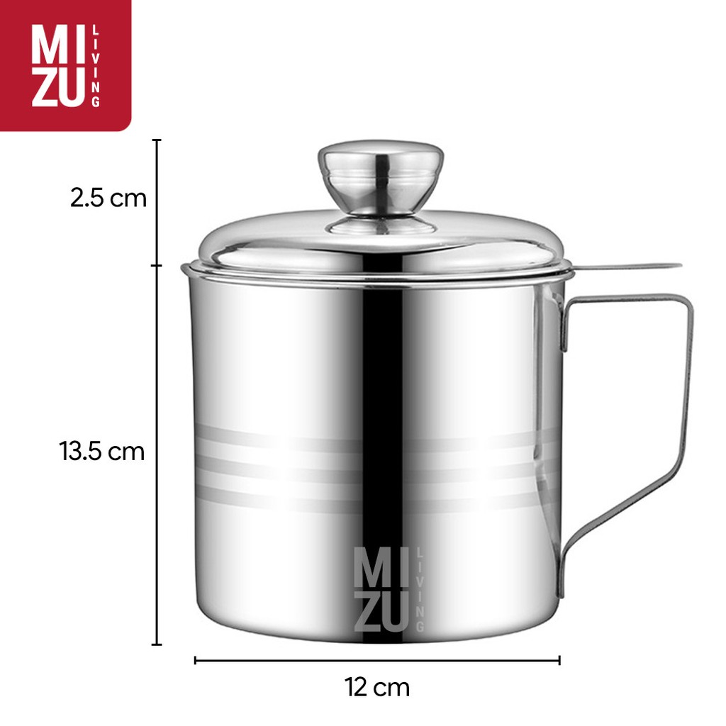 ABURA Oil Pot Saringan Tempat Minyak 1200ml Stainless Steel No Drip No Mess-5