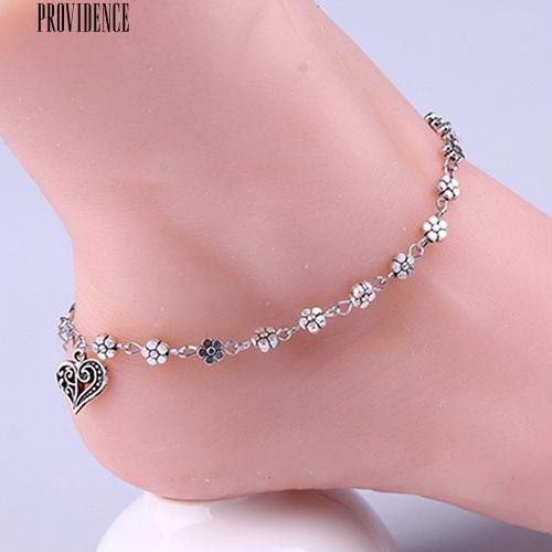 [Bayar Di Tempat]PBunga Jantung Barefoot Sandal Beach Anklet Chain