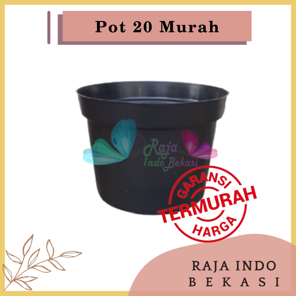 Pot Bunga Hitam 20 cm TERMURAH Pot Tanaman 20cm Hitam MURAH