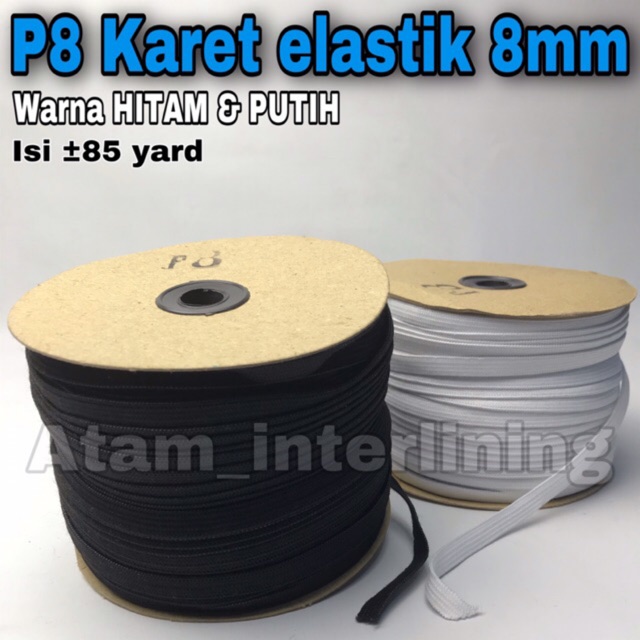 P8 Elastik 8mm - karet tali elastik elastis 8mm | karet kolor | Karet elastis | karet baby 8mm