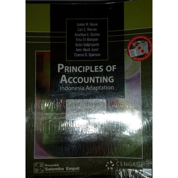 

PRINCIPLES OF ACCOUNTING INDONESIA ADAPTATION PENERBIT SALEMBA EMPAT