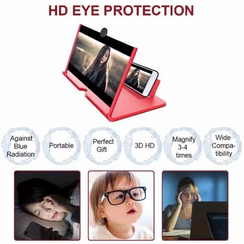 Enlarged screen / kaca pembesar layar HP 3D/9D Acrylic lens screen HP