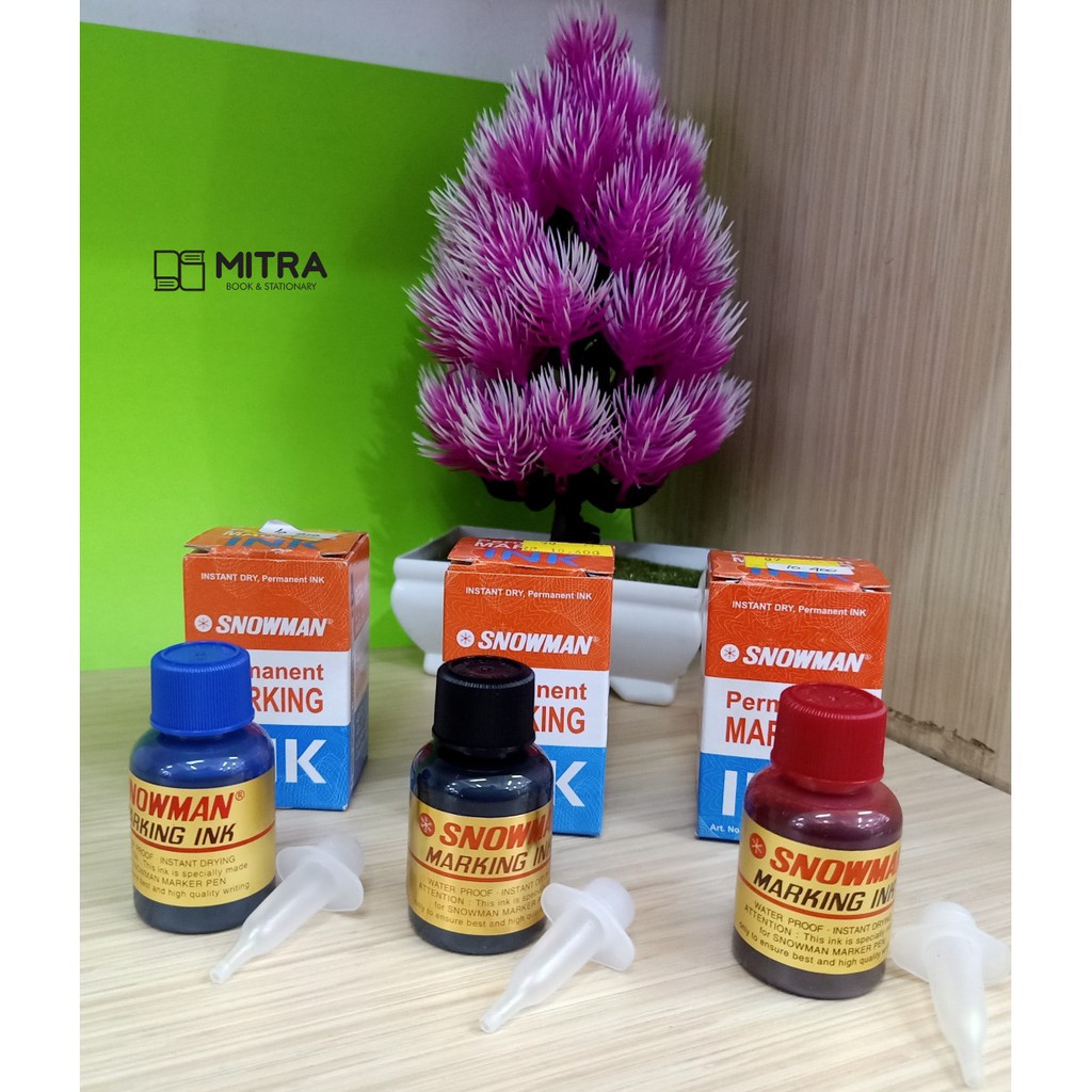 

tinta spidol snowman permanent hitam biru merah