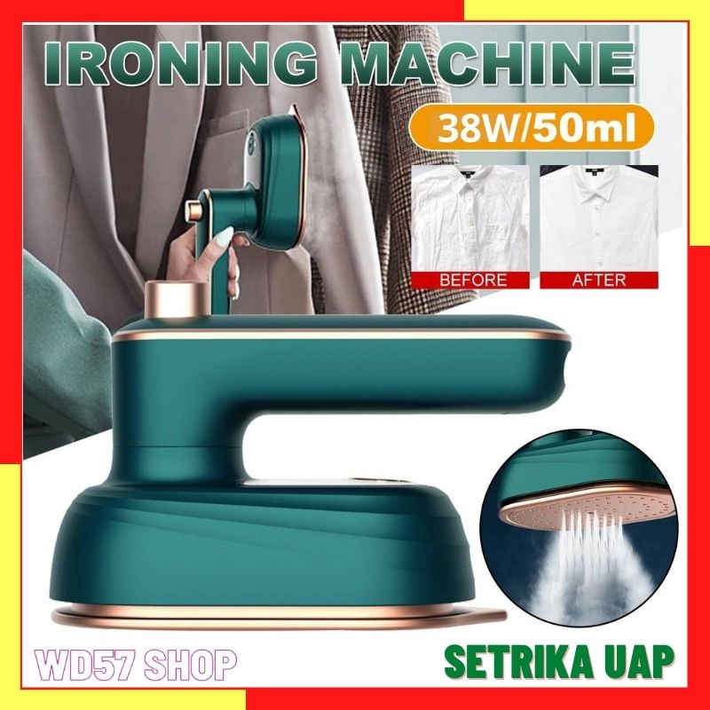 Setrika Uap Mini Mesin Strika Gosokan Baju Pakaian Travel Setrikaan Traveling Berdiri Otomatis Listr