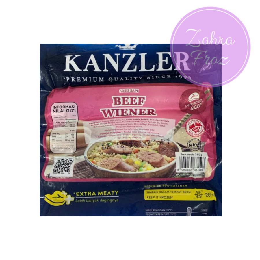 

KANZLER SOSIS BEEF WIENER 360 GR