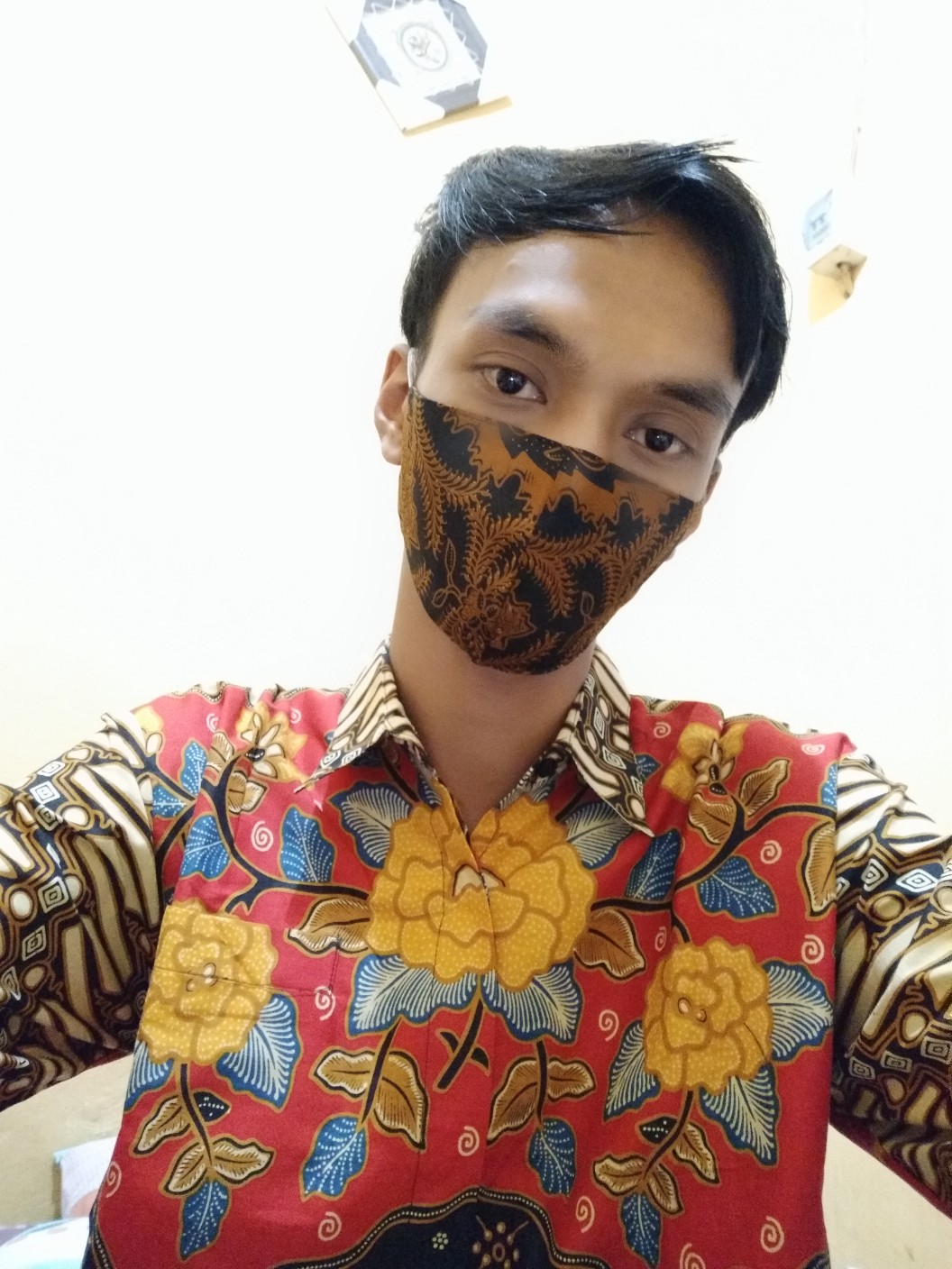 Batik Pria Purwo Aji Merah Size M - Xxl Regular Batik Solo Halus Asli Katun Sragenan Full Furing