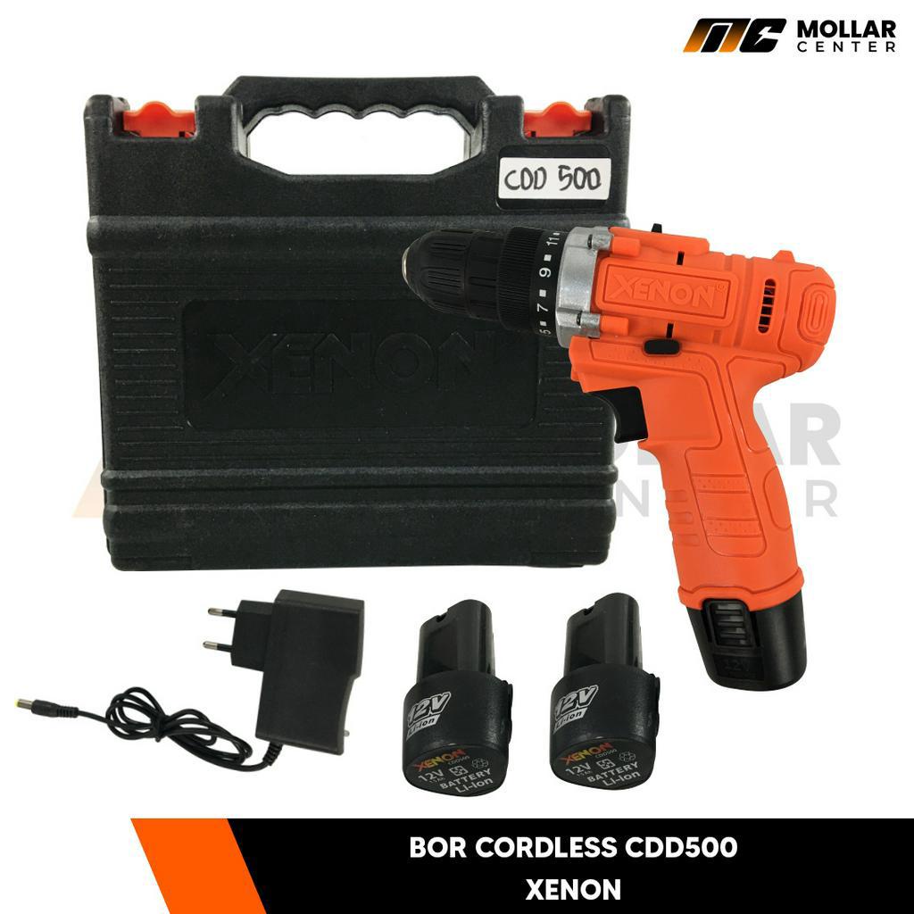 XENON CDD500E Mesin Bor Cordless Drill 1 Baterai Charger Cas