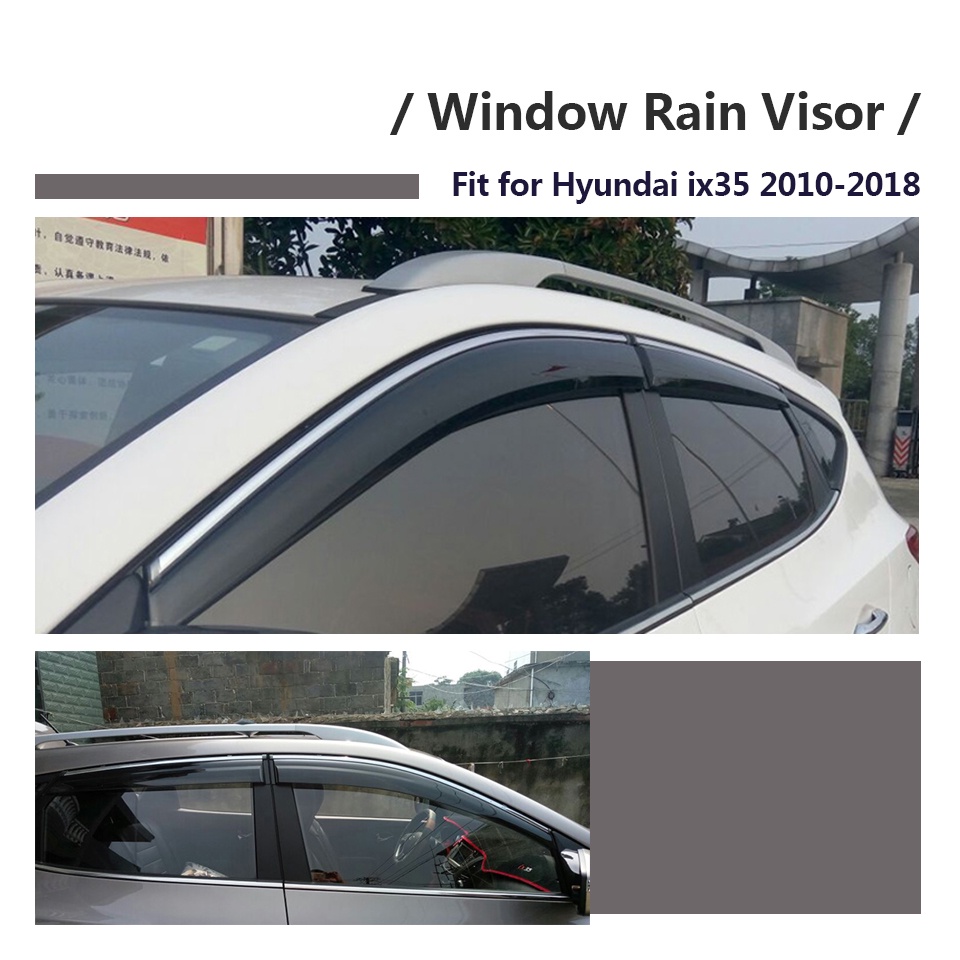 1 Set Visor Jendela Mobil Bahan ABS Untuk Hyundai IX35 2010-2018