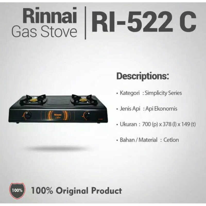 Kompor gas Rinnai cetlon 522 C