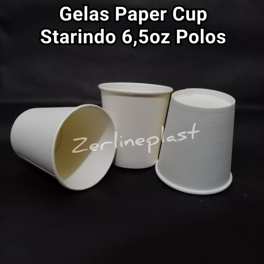 Gelas Paper STARINDO/SJP 6,5oz POLOS (Gelas Kertas) @50pcs