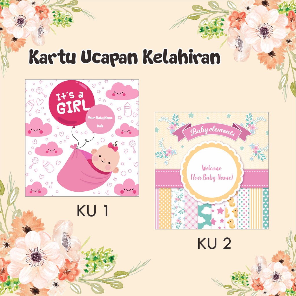 Kartu Ucapan Lahiran Kelahiran Bayi Newborn Baby Rp 435 Pcs