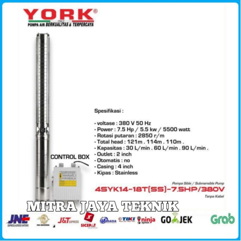 POMPA SUBMERSIBLE YORK - 4 SYK 14-18 T (SS) 7.5HP-380V - SATELIT POMPA