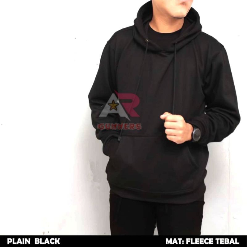 HOODIE HITAM POLOS SWEATER HOODIE PRIA WANITA