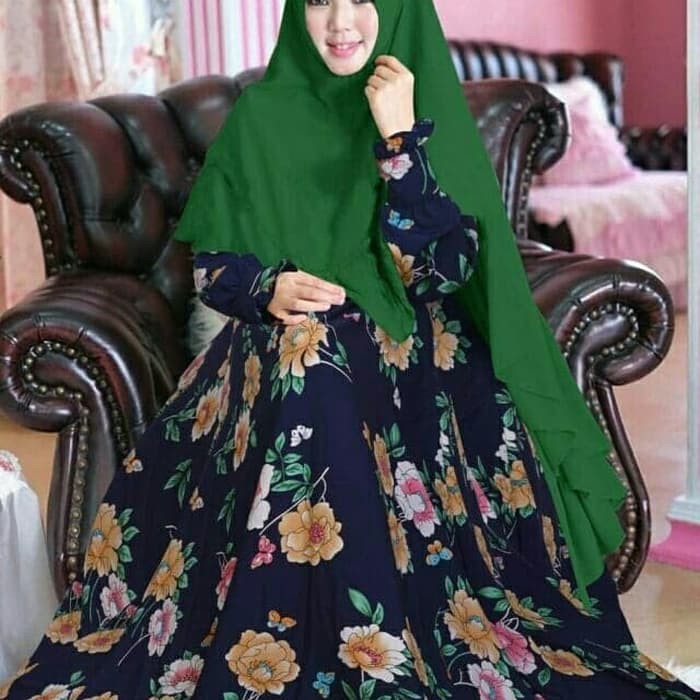 Sale Maxi Dress Jumbo Busui Puspita Wolfis Monalisa Ld110Cm Fit To Xl - Navy Hot Sale