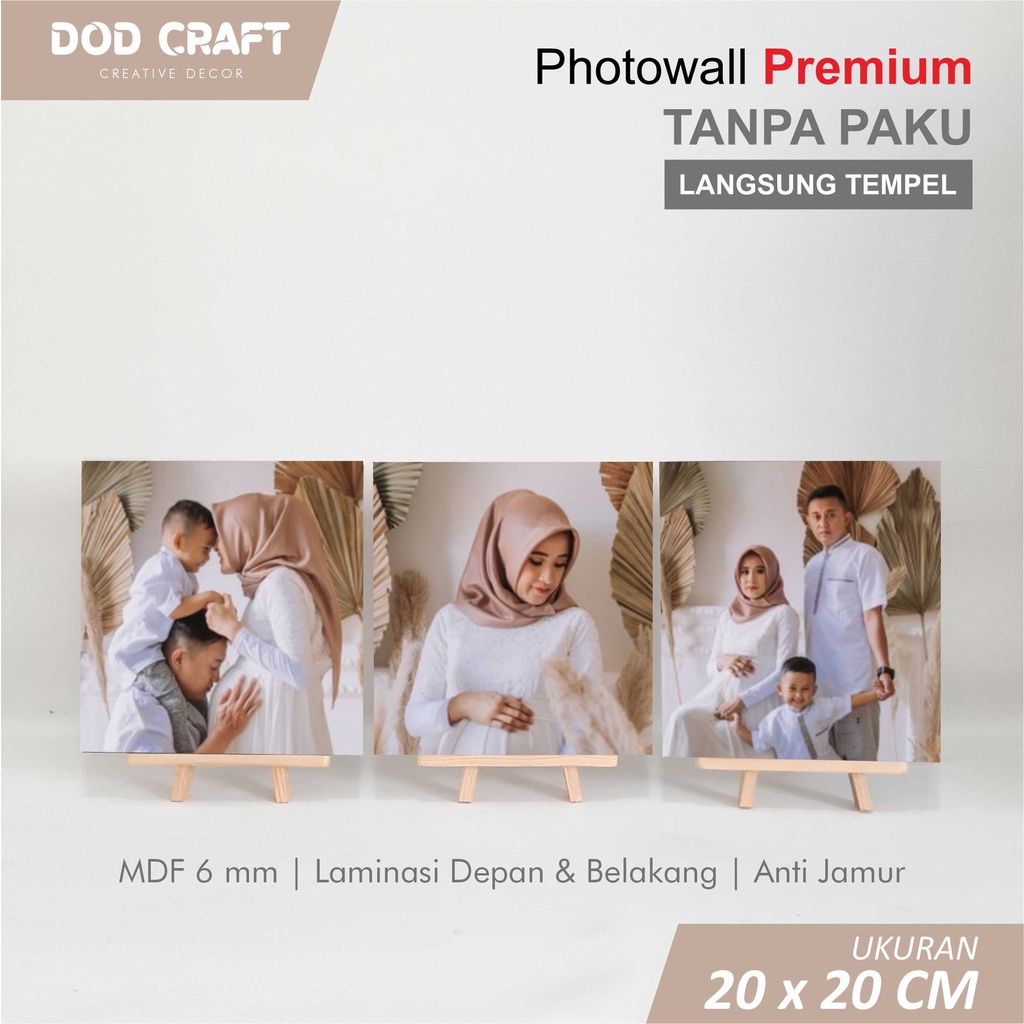 Jual Cetak Foto Media Papan MDF Ukuran 20x20 Cm Custom Photowall