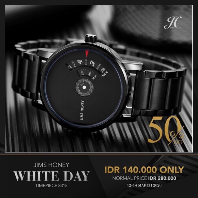 Jam Tangan Pria Murah Promo Jh 8315 Jimshoney Original - Men Watch Titanium Import Trendy Jims Honey