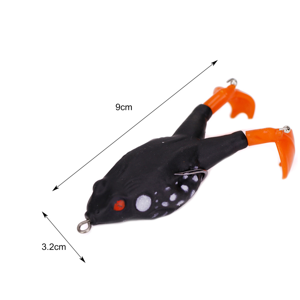 [Jianxin] Umpan Pancing Soft Bait Bentuk Katak Mata 3d Panjang 9cm