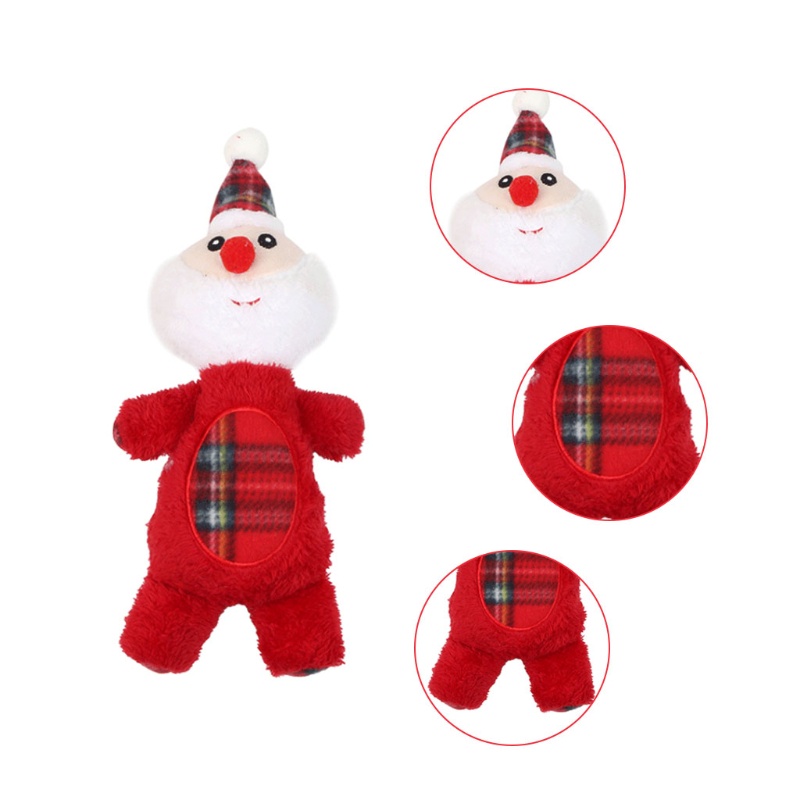 2pcs Mainan Kunyah Bentuk Santa Claus Bahan Plush Untuk Anjing