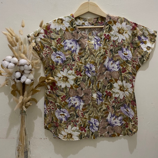 Blouse vintage | kemeja vintage | koreanimport | blouse bunga bunga