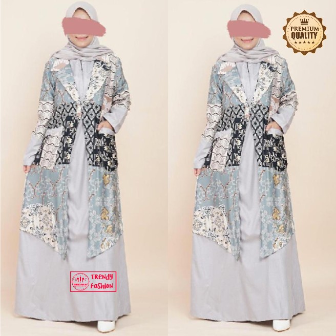 Gamis syari monalisa katun madina polos kombinasi Rayon motif busui import original hifashion