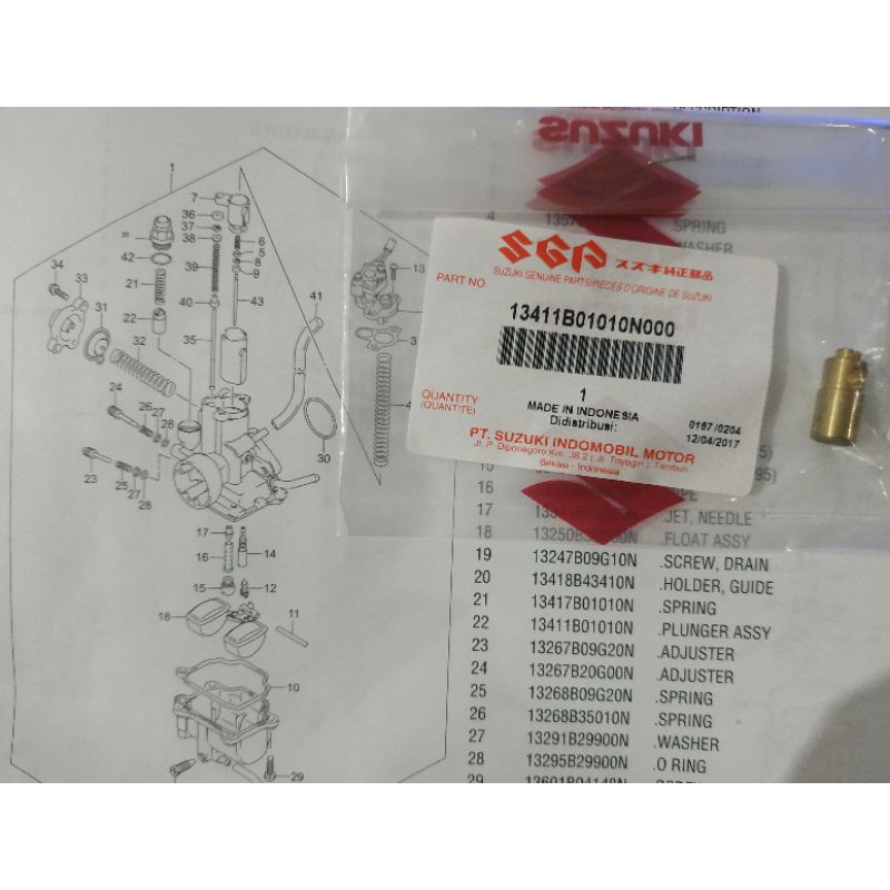 Plunger Karburator Shogun Axelo/Shogun FL125/Shogun 125RR