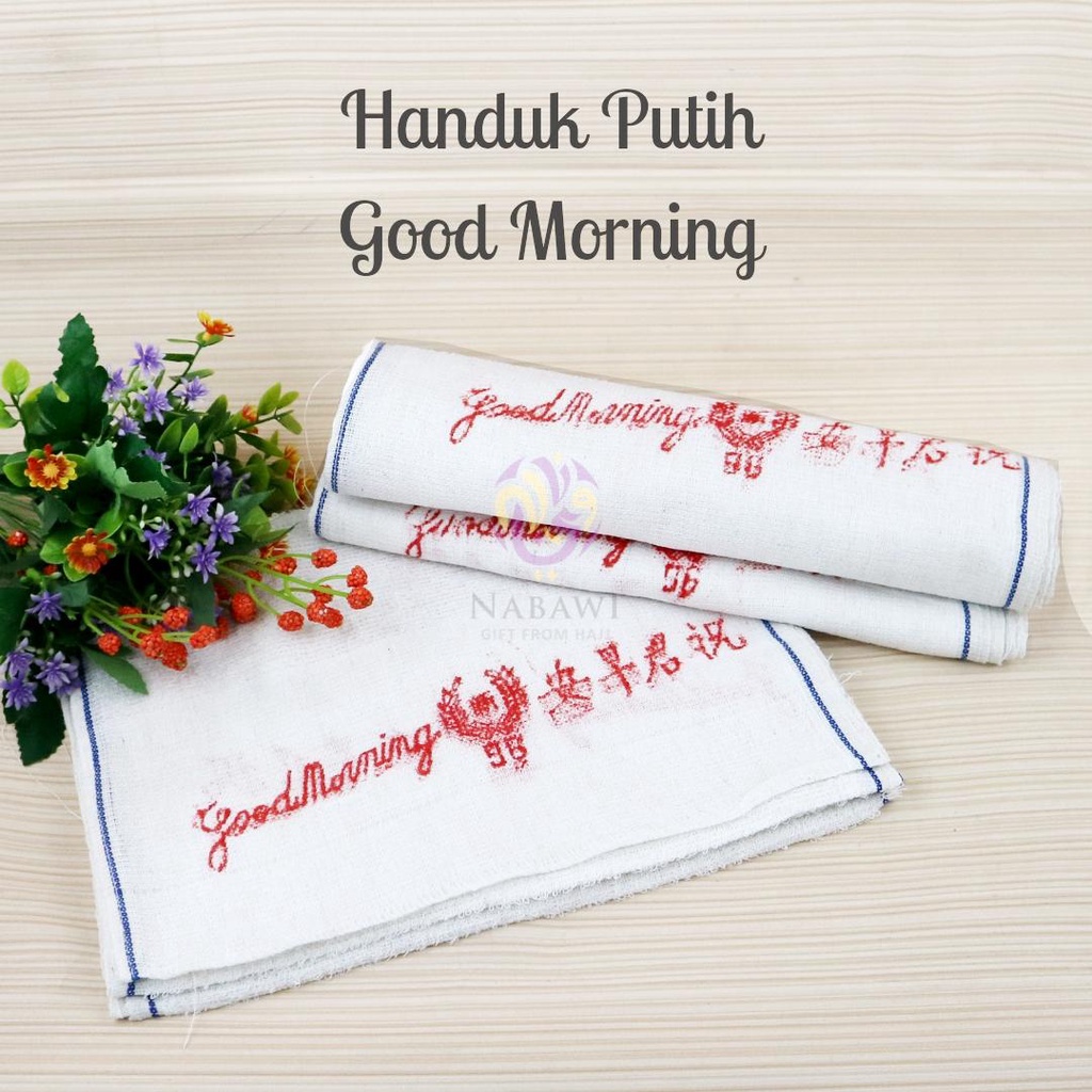 Handuk Good Morning Handuk Wajah/Handuk Olahraga/Handuk Salon dan Perlengkapan Haji dan Umroh-Vegasus Store (COD)