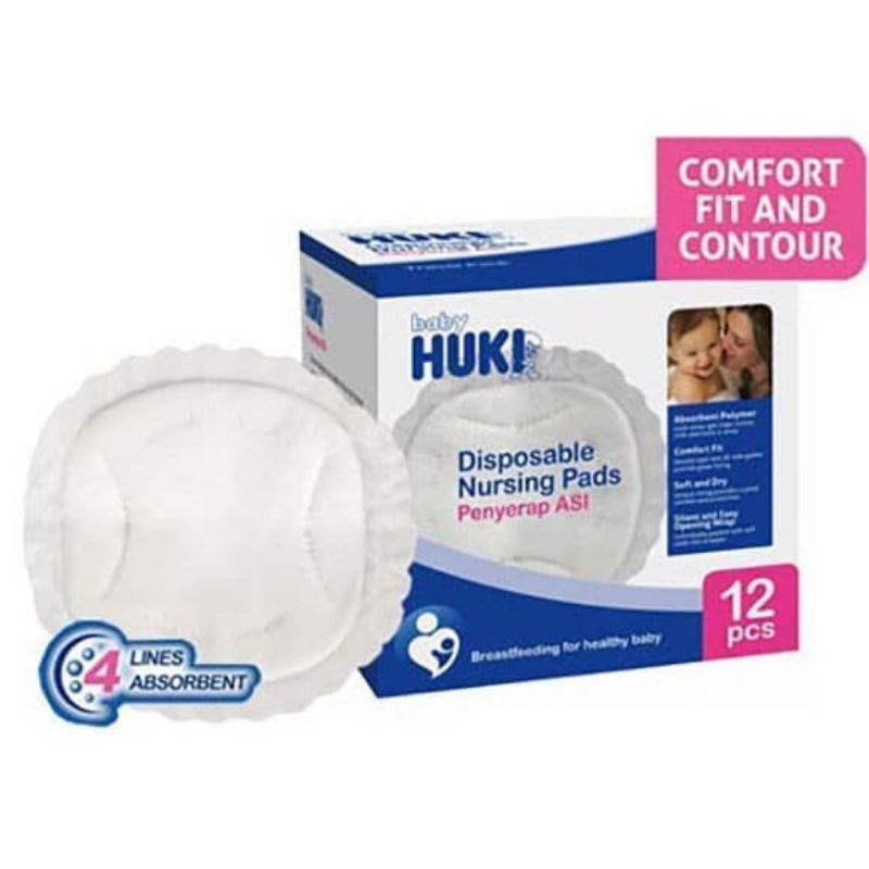 Huki Breast pads isi 12pcs Baby huki breastpad disposable nursing pads travel size