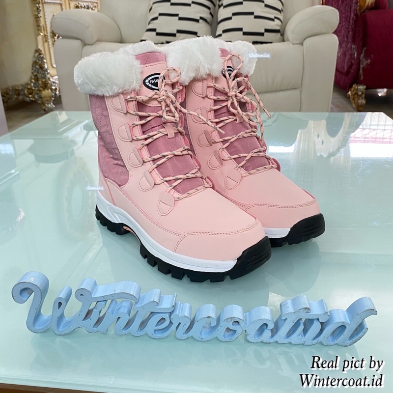 Boots winter wanita sepatu musim dingin import Chika waterproof anti slip salju snow boot anti slip