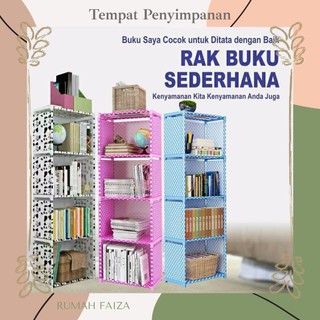 Lemari Buku  5 Susun 4 Ruang Rak  Serbaguna Tempat 