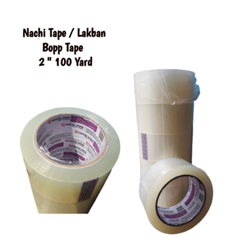 Nachi Tape / Lakban bening 2" 100 yard BOPP Tape