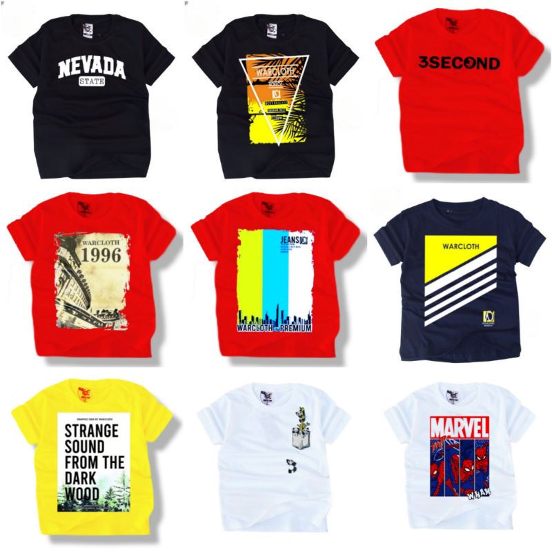 PROMO...!!!BAJU ANAK//KAOS ANAK//PAKAIAN ANAK//KAOS KARAKTER//SUPERHERO//KARTUN//REALPICT//TERLARIS//TERMURAH//USIA 1-9 TAHUN//TERLUCU//kaos anak distro