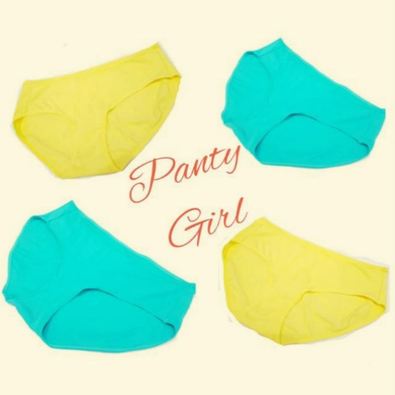 Celana Dalam Wanita Panty Girls Satuan 1 pcs / 3pcs Box Mika Warna Tosca&amp;Yellow s1